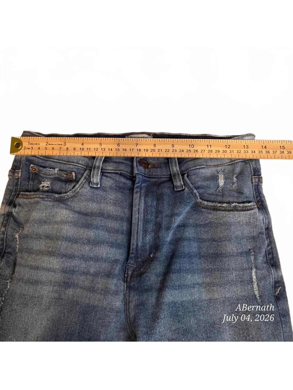 Kensie Vintage Luxe High Rise Skinny Raw Hem Ankle Denim size 26 - Picture 7 of 11